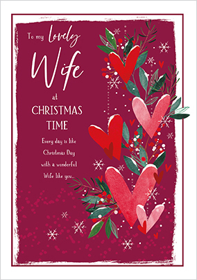 Lovely Wife At Christmas Time Card