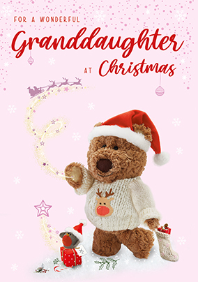 Barley Bear For A Wonderful Granddaughter Christmas Card