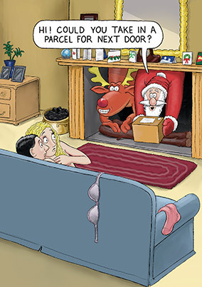 Parcel For Next Door Santa & Co Christmas Card