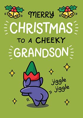 Photo of Cheeky Grandson Christmas Card