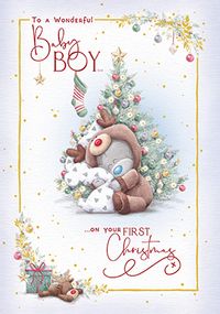Tap to view Me To You Tiny Teddy Baby Boy First Christmas Card