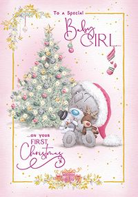 Tap to view Me To You Tiny Teddy Baby Girl First Christmas Card