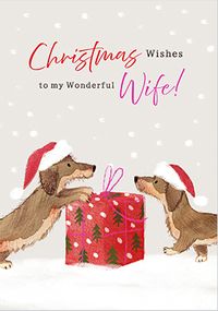 Tap to view Wonderful Wife Sausage Dogs Christmas Card