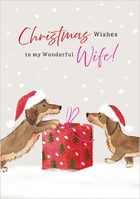 Photo of Wonderful Wife Sausage Dogs Christmas Card