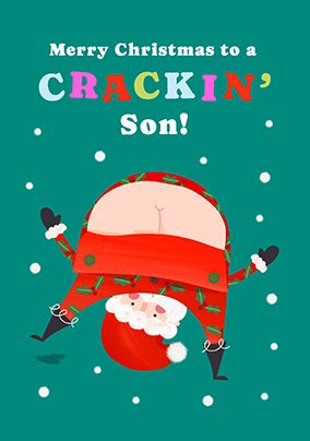 Photo of Crackin Son Santa Bum Christmas Card