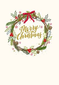 Tap to view Sketched Wreath Christmas Card
