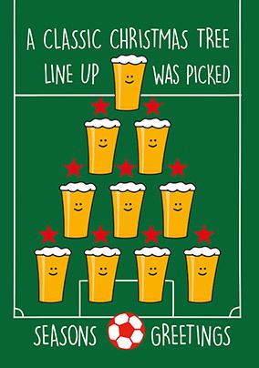 Photo of Football Line Up Christmas Card