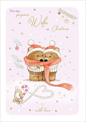 Photo of Barley Bear Gorgeous Wife Christmas Card