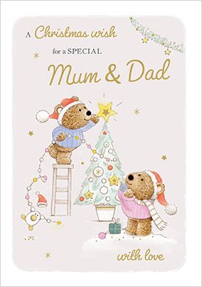 Photo of Barley Bear Mum And Dad Christmas Card