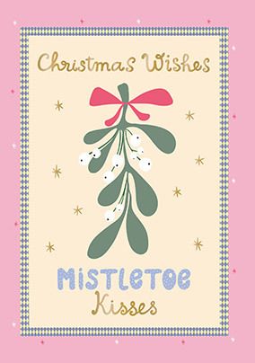 Photo of Wishes & Mistletoe Kisses Christmas Card