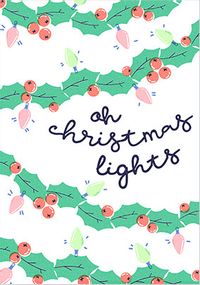 Tap to view Holly Christmas Lights Christmas Card