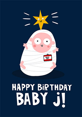 Happy Birthday Baby J Christmas Card