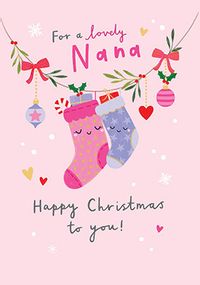Tap to view Lovely Nana Stockings Christmas Card