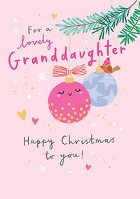 Tap to view Granddaughter Baubles Christmas Card
