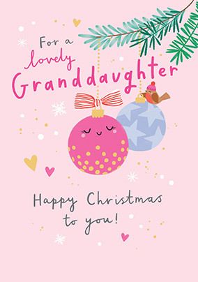 Photo of Granddaughter Baubles Christmas Card