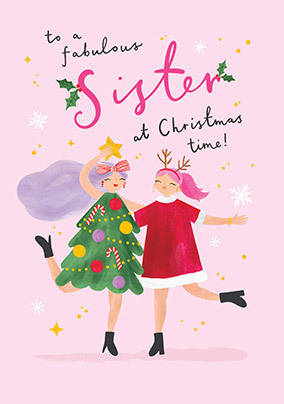 Fabulous Sister At Christmas Time Card