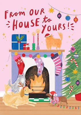 Photo of Cats & Dogs From Our House To Yours Christmas Card