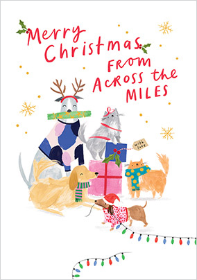 Cats & Dogs Across The Miles Christmas Card