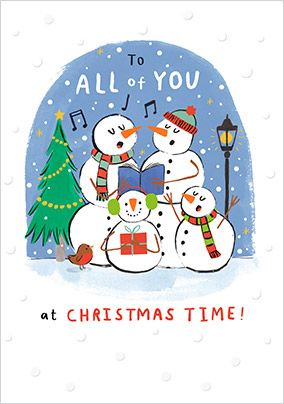 Photo of Snowman Carol To All Of You Christmas Card