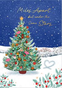 Tap to view Whimsical Night Time Christmas Tree Miles Apart Card