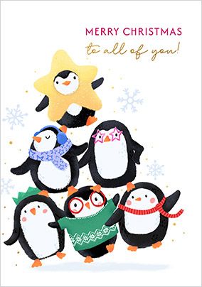 Photo of Cute Penguins To All Of You Christmas Card