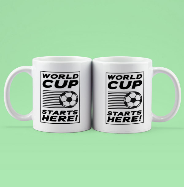 World Cup Starts Here! Football Mug