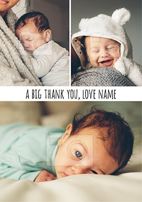 Thank You New Baby Personalised Photo Card