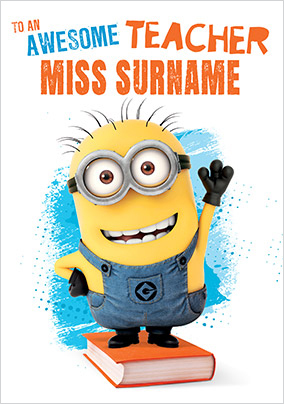 Minions - Thank You Teacher Personalised Card