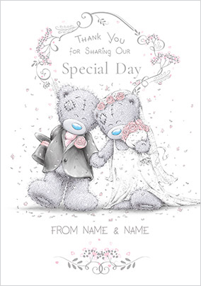 Me To You Personalised Thank You Wedding Card