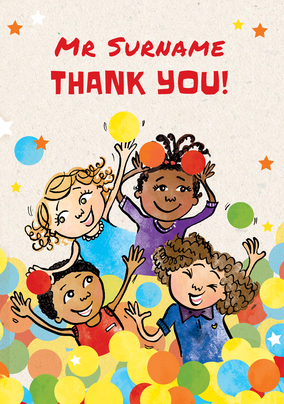 Thank You Teacher Ball Pit Personalised Card