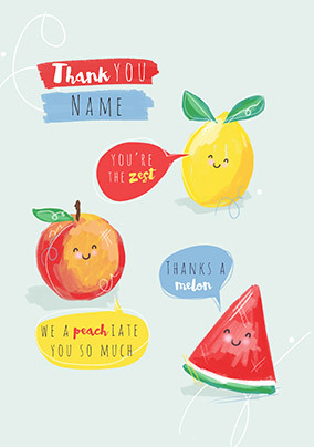 Thank You Teacher Cute Fruit Personalised Card