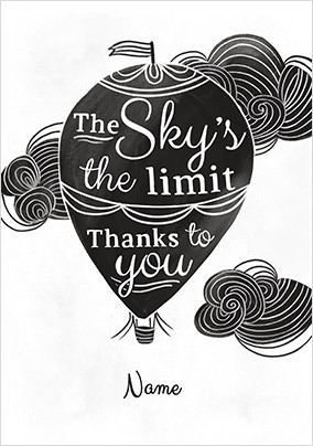 Sky's The Limit Professor Personalised Thank You Card