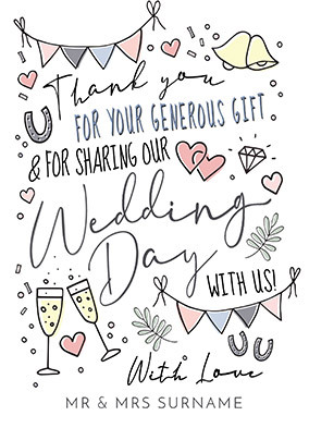 Wedding Gift Thank you Card