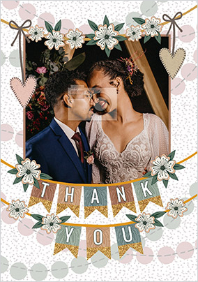 Banners Confetti Party Thank You Card