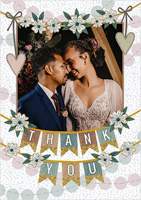 Banners Confetti Party Thank You Card