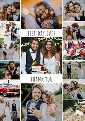 Best Day Ever Wedding Thank You Card