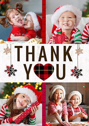 Thank You Festive Multi Photo Xmas Card