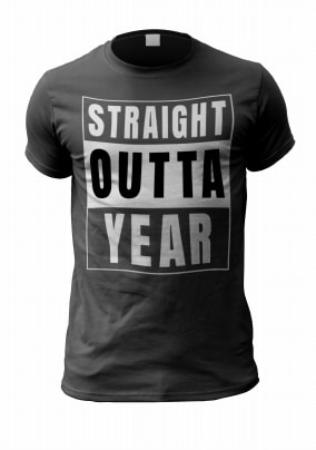 Straight Outta Year Personalised Men's T-Shirt