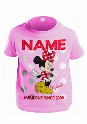 Minnie Mouse Personalised Pink T-Shirt For Kids