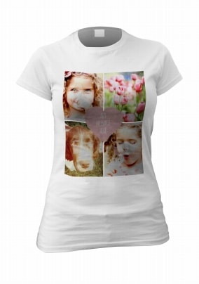 Personalised Four Photo Upload Women's T-Shirt 