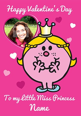 Little Miss Princess Photo Valentine's Card