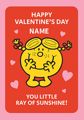 Ray Of Sunshine Personalised Valentine's Card
