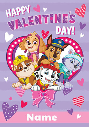 Paw Patrol Personalised Valentine Card