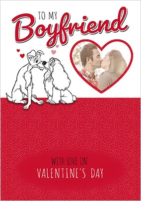 Lady and The Tramp Boyfriend Photo Valentines Card
