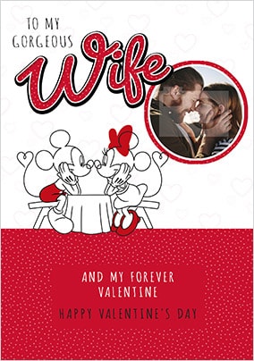 Mickey and Minnie Wife Photo Valentines Card