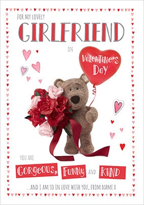 Barley Bear Girlfriend  Valentine's Personalised Card