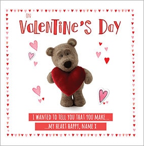 Barley Bear Personalised Valentine's Day Card