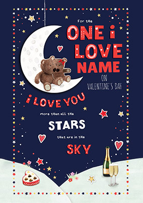 Barley Bear - One I Love Personalised Card