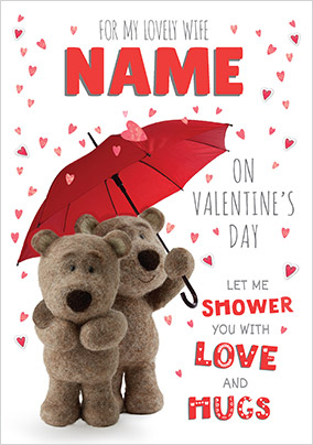 Barley Bear - Lovely Wife Personalised Card