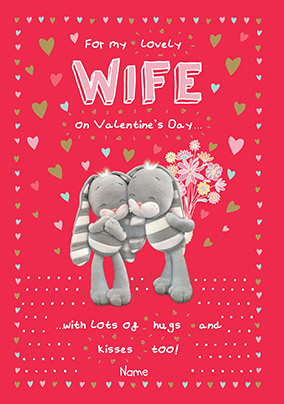 Hugs And Kisses Wife Valentine Card